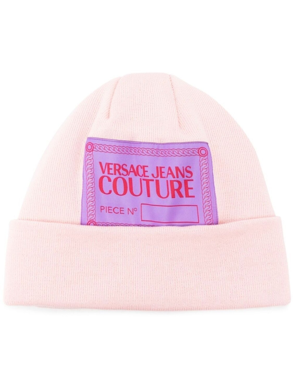 

Шапка бини с нашивкой-логотипом Versace Jeans Couture, розовый