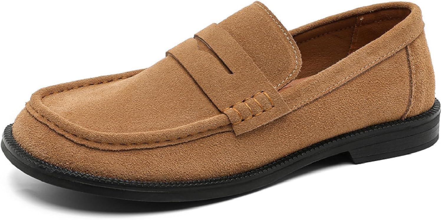 

Мужские лоферы из натуральной кожи с мягкой, легкой, дышащей подкладкой, ручная строчка, подошва Оксфорд, повседневная обувь для ходьбы, вождения, путешествий и активного отдыха Bhdjk, Apricot