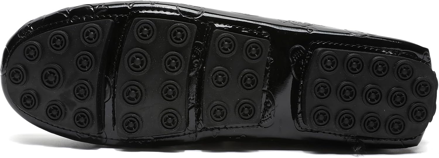Мужские лоферы Dacnakby Penny из лакированной кожи с узором черепа, мокасины без шнуровки с золотой пряжкой в виде черепа, повседневные и нарядные лодочные туфли — фото 4