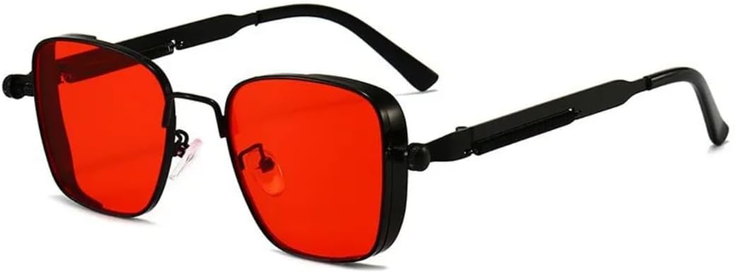 

Солнцезащитные очки с защитой от УФ-излучения UV400 | Металлический панк, разноцветные линзы | для женщин и мужчин, для занятий спортом на открытом воздухе и вождения DSVIGF, Black-red