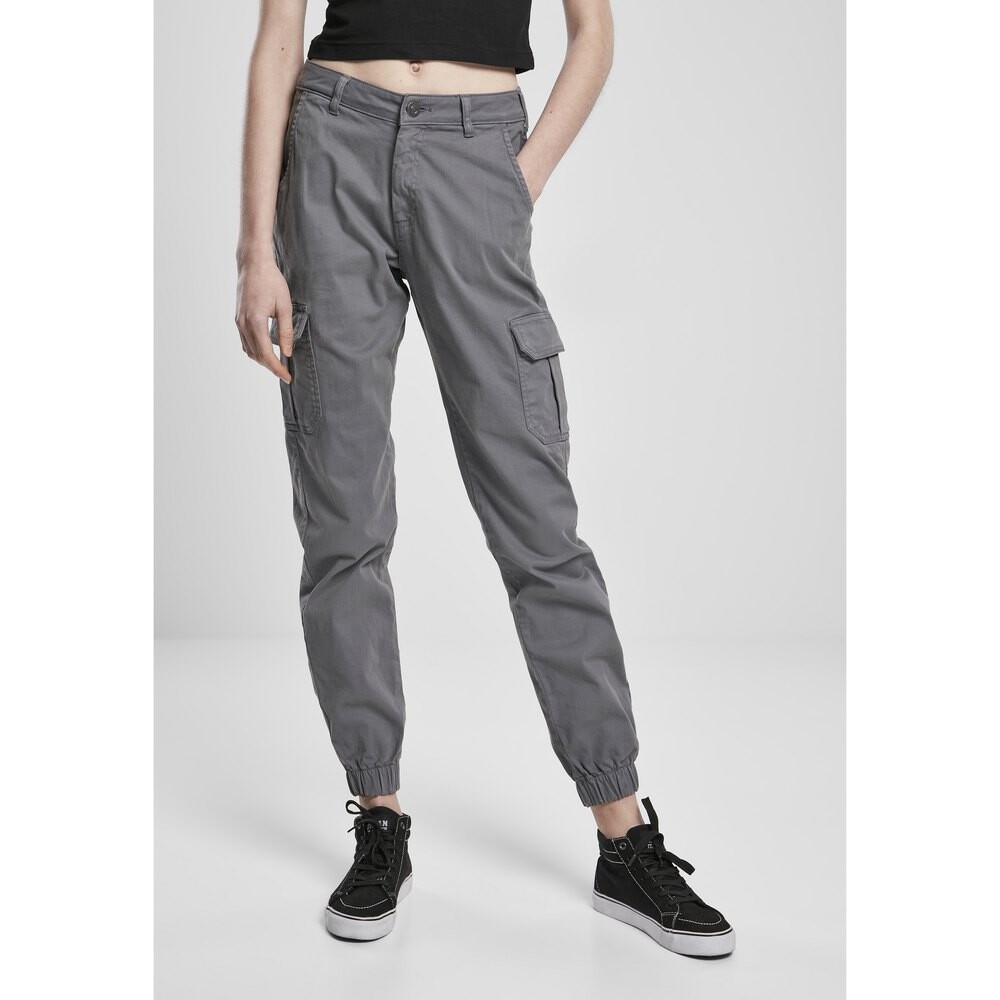 

Брюки Urban Classics High Waist cargo, серый