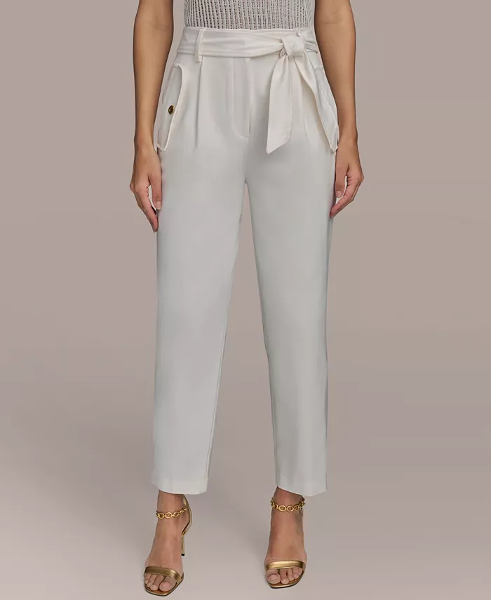 

Женские узкие брюки из хлопковой смеси Donna Karan New York, коричневый/бежевый