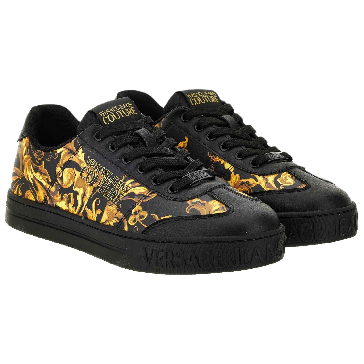 VERSACE JEANS COUTURE Низкие скейтерские кроссовки мужские черные — фото 4