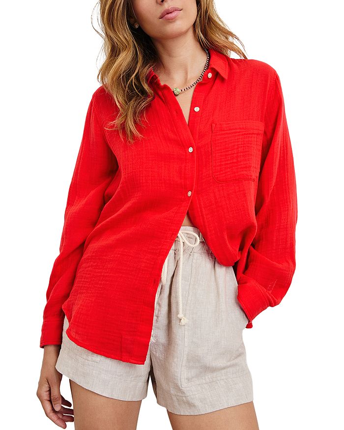 

Эллис Хлопковая Рубашка на Пуговицах из Газы Rails, красный