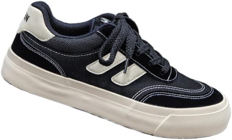 

Мужские низкие модные кроссовки для скейтборда - повседневные спортивные кеды на шнуровке для ежедневной носки и путешествий Hoalox, черный