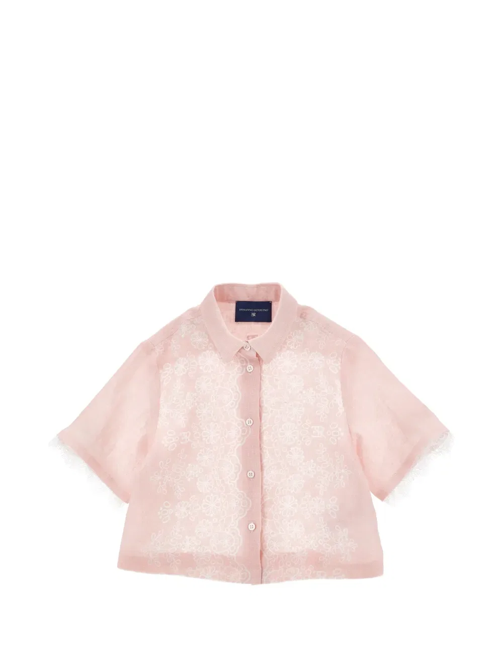 Рубашка с вышивкой цветами Ermanno Scervino Junior, розовый