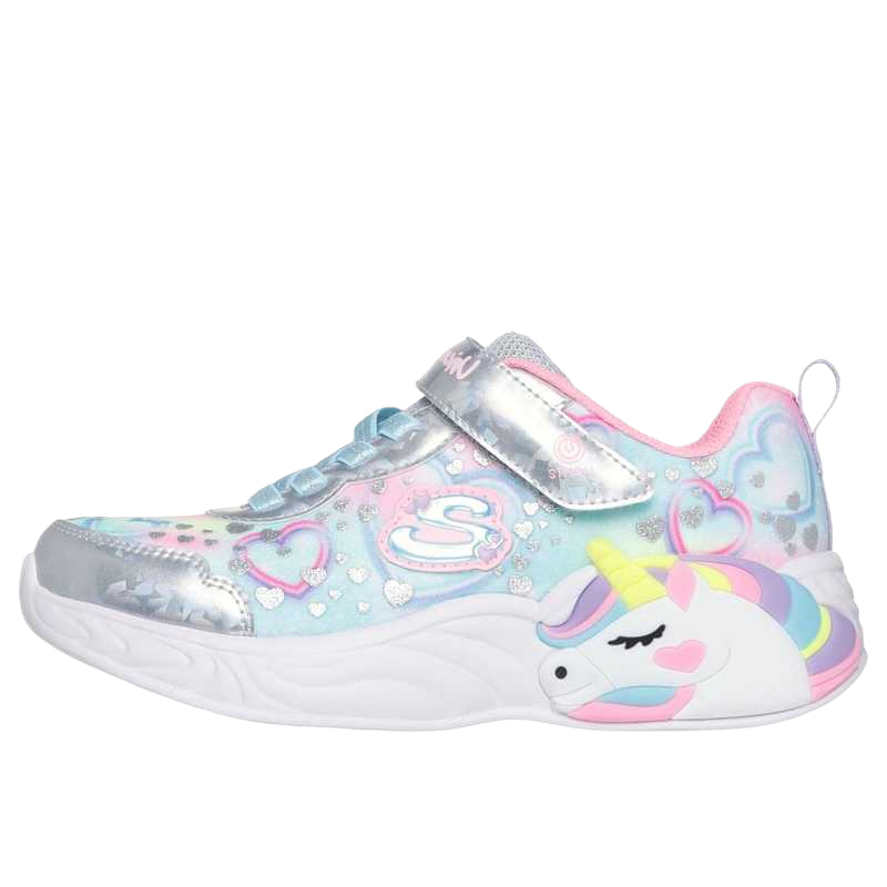 

Skechers Kids S Lights Low Top детские повседневные кроссовки silver blue для детей 3-7 лет