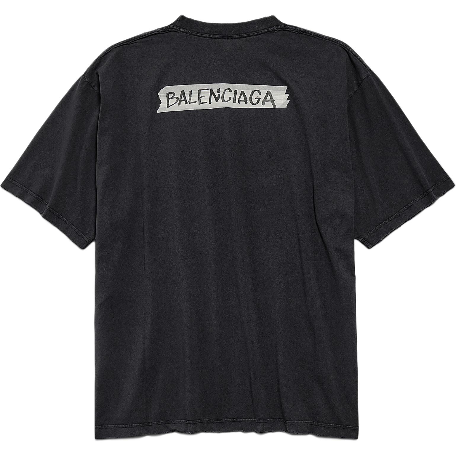 Футболка SS26, стандартный крой, мужская Balenciaga, faded черный — фото 3