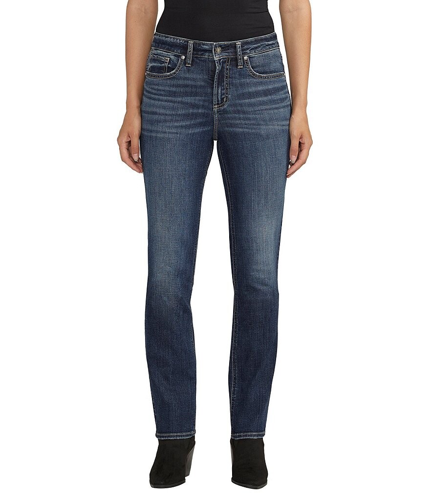 

Прямые джинсы Avery с высокой посадкой Silver Jeans Co., синий