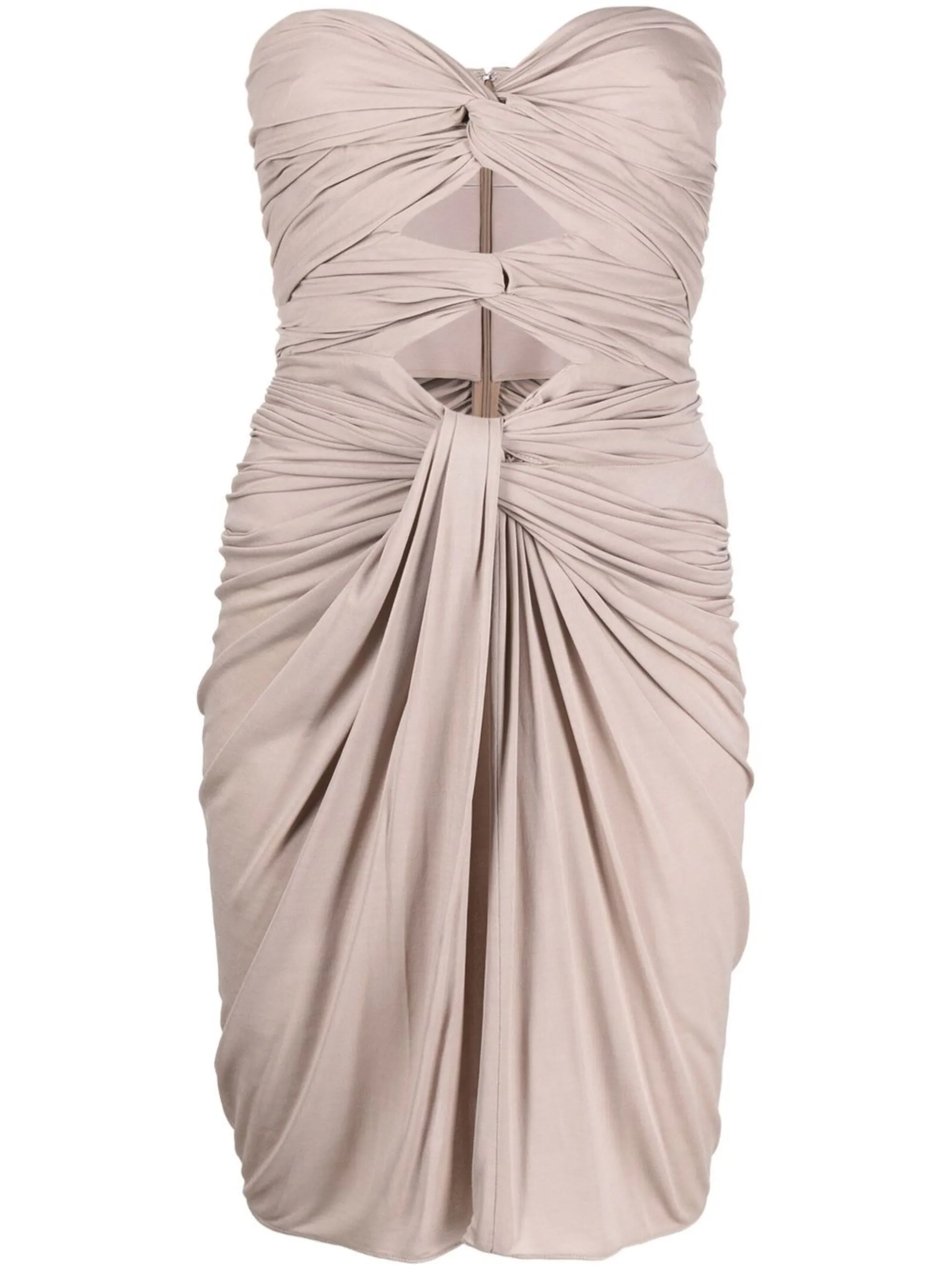 

Платье со сборками Saint Laurent, бежевый