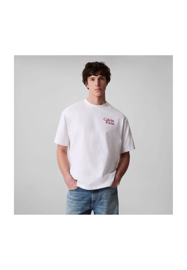 

Хлопковая футболка Calvin Klein Jeans, цвет yaa brilliant whi