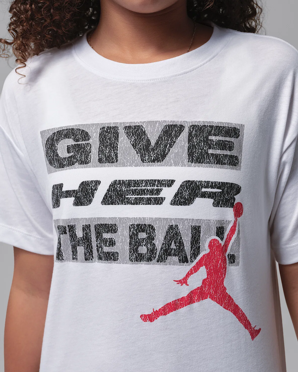 Детская футболка Jordan "Give Her the Ball", White — фото 4