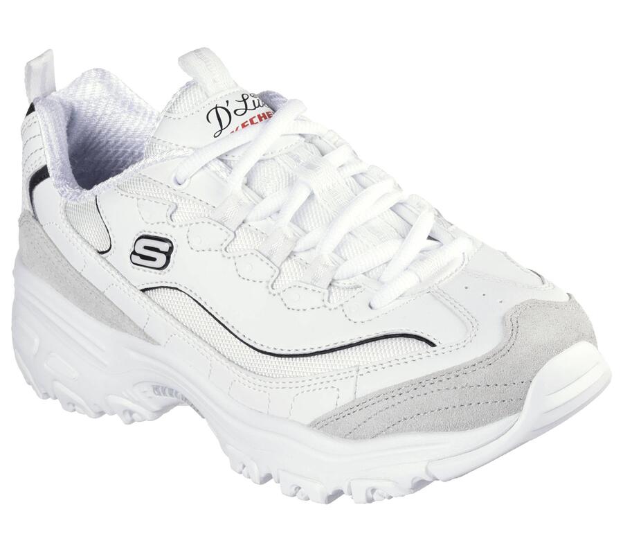 SKECHERS Женские кроссовки D'LITES белые / черные / красные