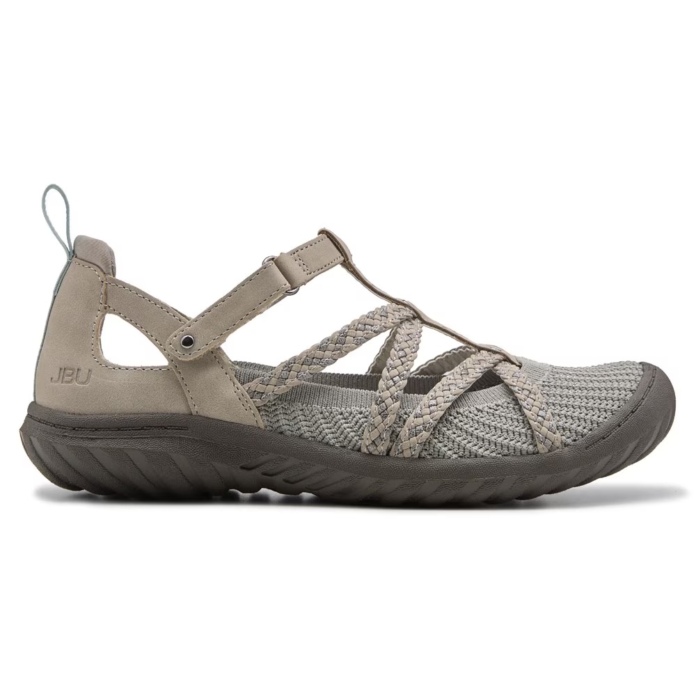 Балетки на застежке Juliana t-strap от Jbu, light grey/gunmetal — фото 2