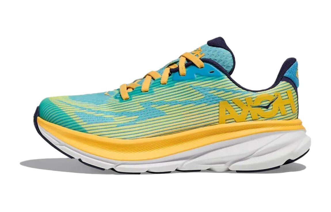 

Кроссовки Clifton 9 Kids" для бега для детей Hoka One One, цвет Blue/Yellow