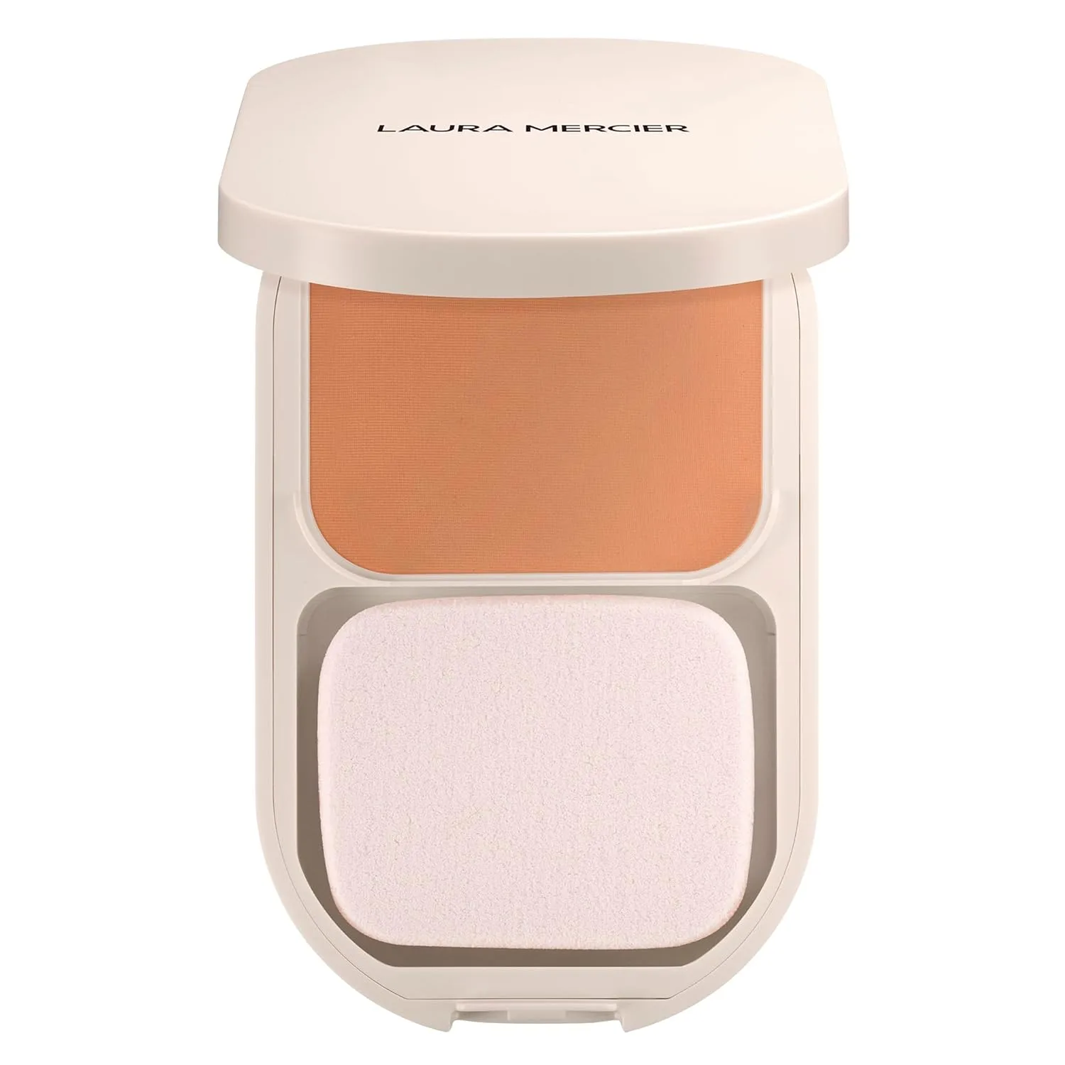 Laura Mercier Real Flawless Feather Matte Powder Foundation, полупрозрачное и среднее покрытие, 16 часов стойкости, контроль увлажнения и блеска, компактная пудра, с гиалуроновой кислотой, 4C Canelé - Medium with cool undertones