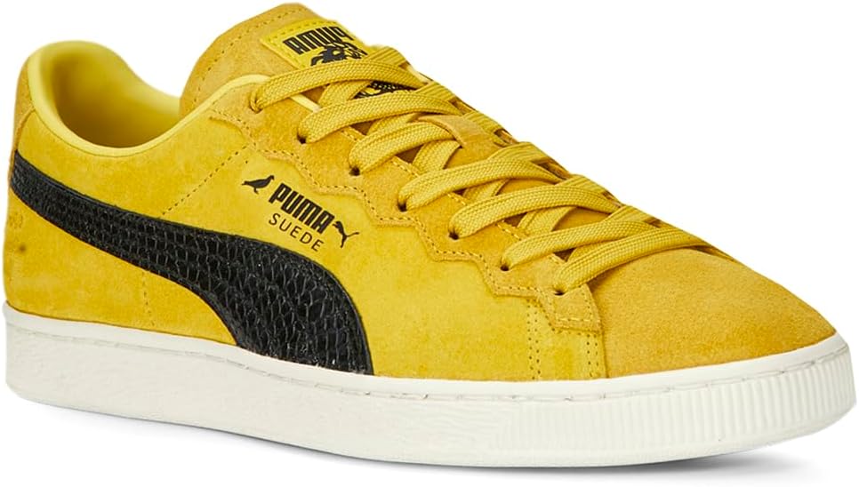 Мужские кеды PUMA Staple X из замши с шнуровкой, повседневные - желтые — фото 2