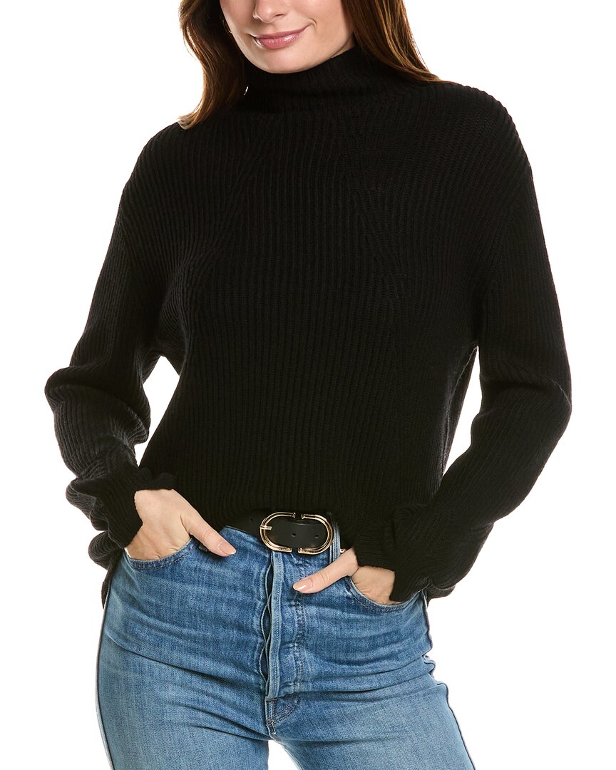 

Свитер Forte Cashmere Fashioned Rib Worn Neck из смеси шерсти и кашемира, черный