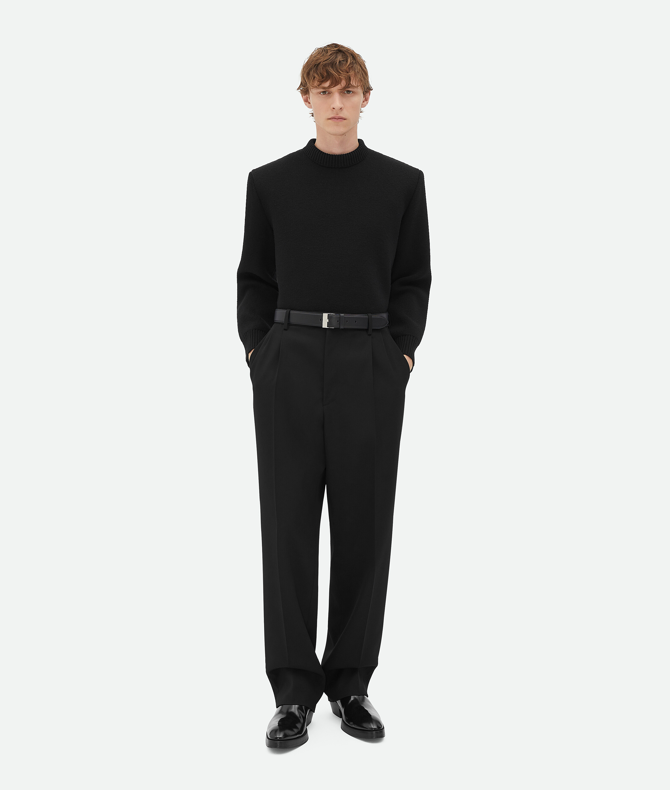 

Брюки из шерстяной саржи Bottega Veneta, черный
