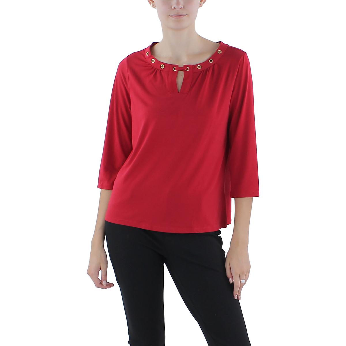 

Женская блузка Petites с люверсами и отделкой NY Collection, цвет jester red