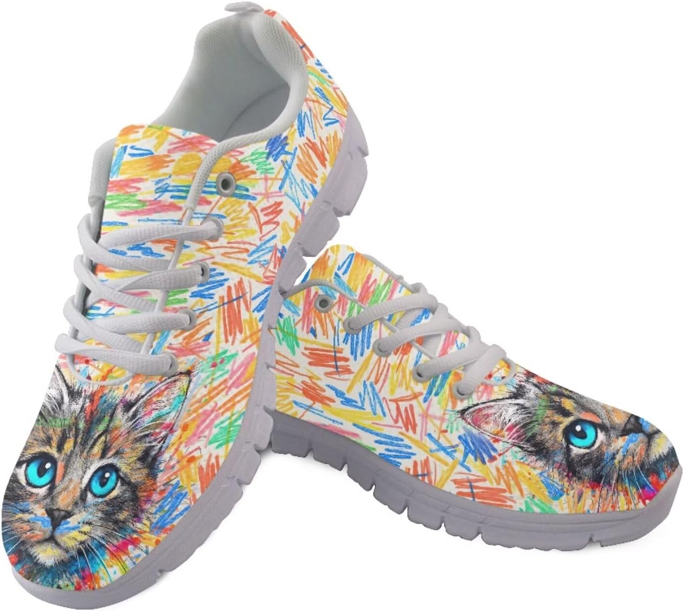 

Кроссовки Jeiento для мужчин и женщин с животным принтом, нескользящие, легкие, для фитнеса, дышащие, спортивная обувь из сетки, Cat