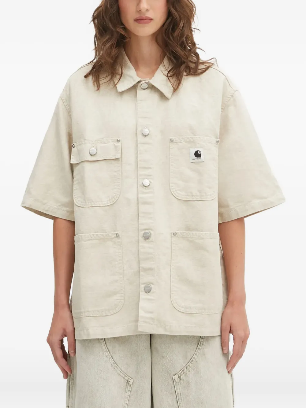 

Рубашка с короткими рукавами и карманом Carhartt Wip, нейтральный