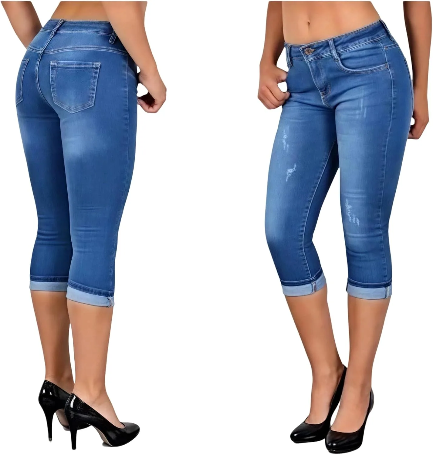 Джинсы женские High Waisted Skinny Capri, Stretch Denim — фото 3