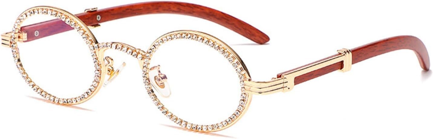 

Квадратные солнцезащитные очки Diamond для мужчин и женщин, роскошные дизайнерские, в деревянной оправе, со стразами, в стиле панк, с защитой от УФ-излучения UV400 mincl, Round&clear