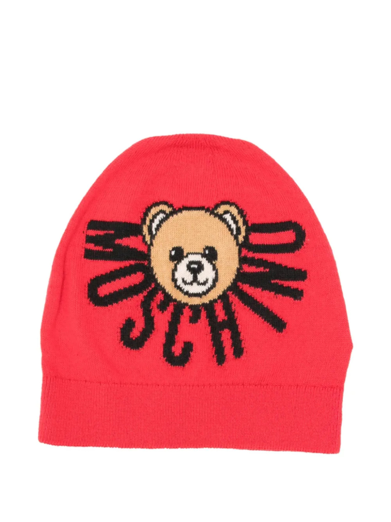 

Moschino Kids шапка-бини с плюшевым принтом, красный