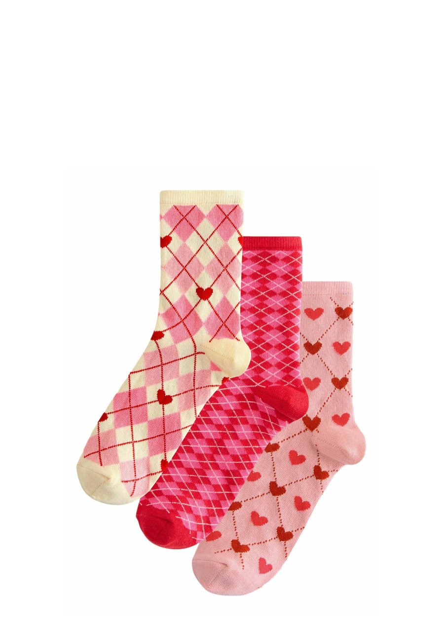 

Носки Next ANKLE 3 PACK, Pink/Red Argyle/Pink