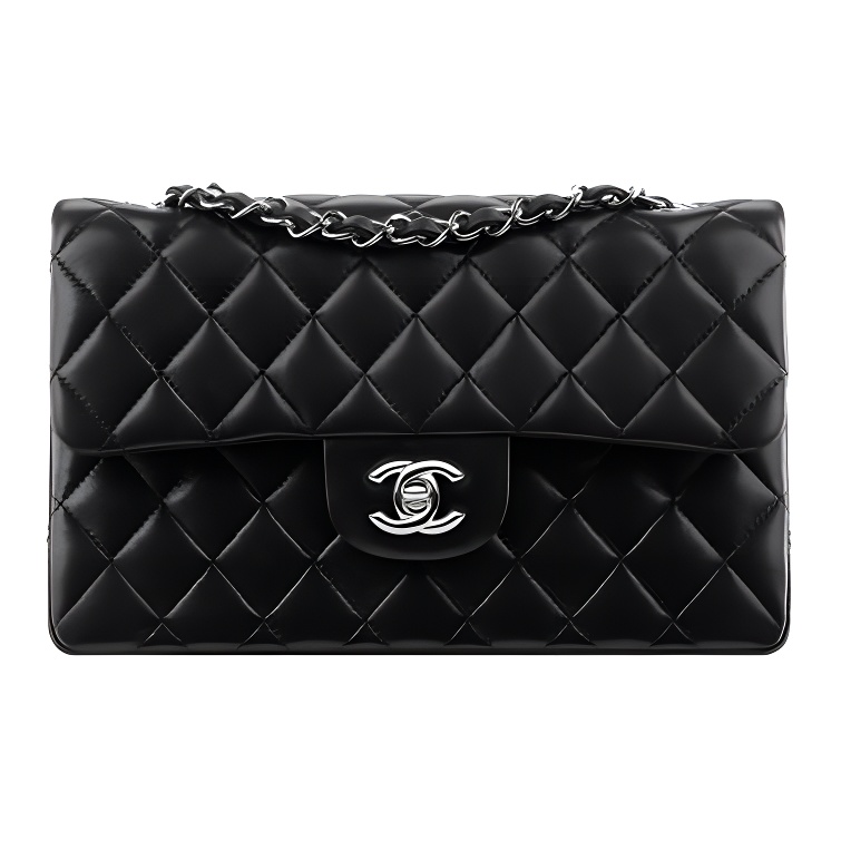 

CHANEL Классический клатч из овечьей кожи на цепочке через плечо для женщин черный