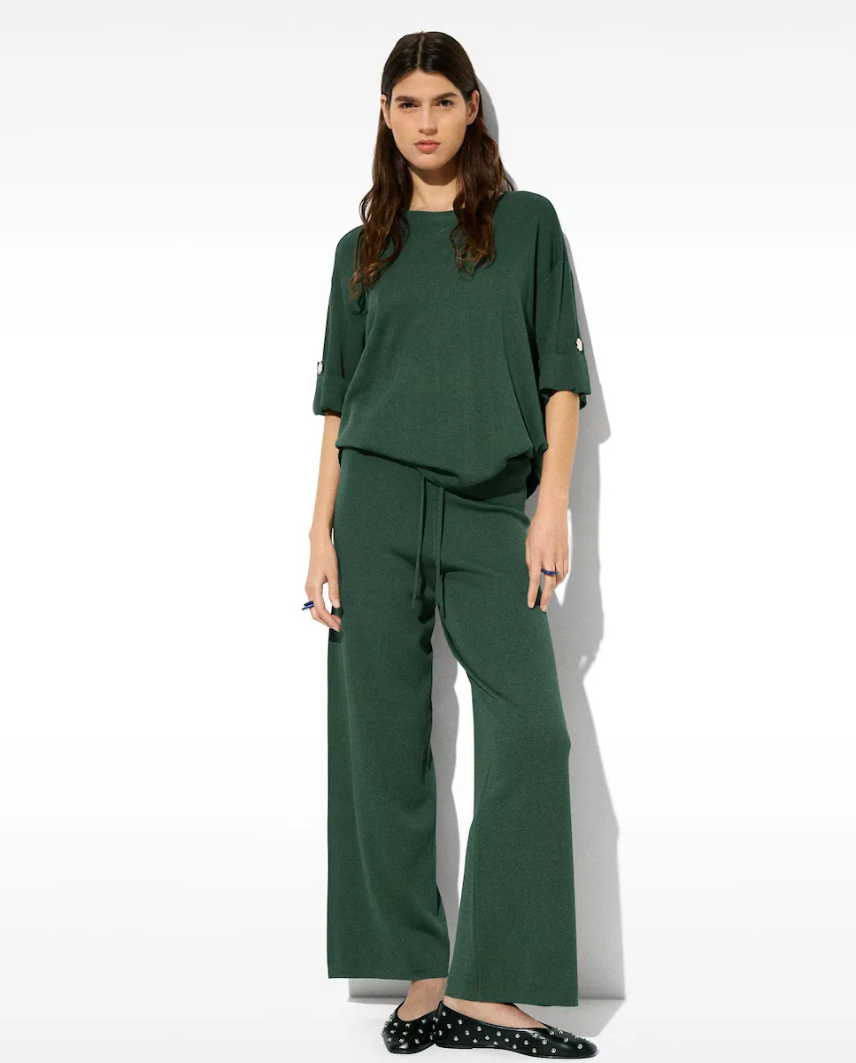 

Женские струящиеся брюки из тонкого трикотажа с регулируемым шнурком Parfois, зеленый