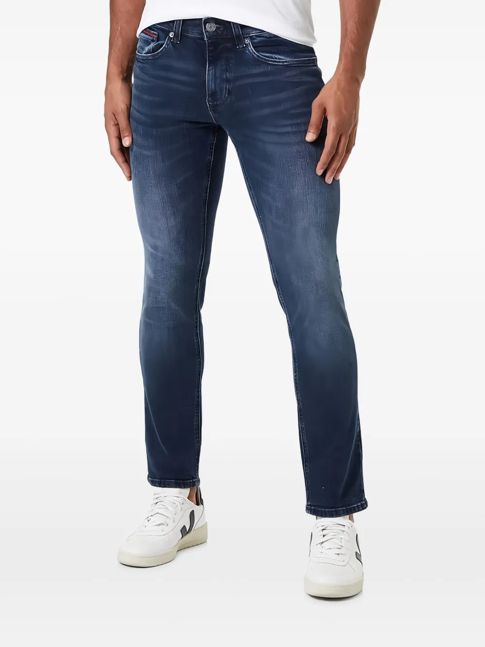 

Облегающие джинсы с флаговой нашивкой Tommy Hilfiger, черный