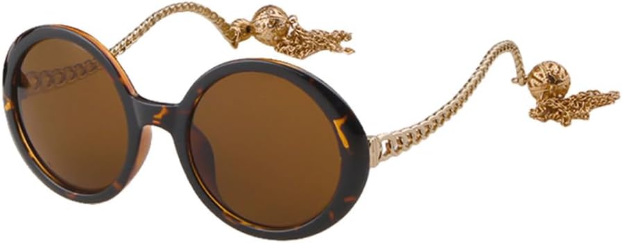 

Винтажные модные круглые солнцезащитные очки для женщин 2027 года, оправа конфетного цвета, с бахромой и декоративным подвесным элементом, C13, один размер MTZJH, One Color