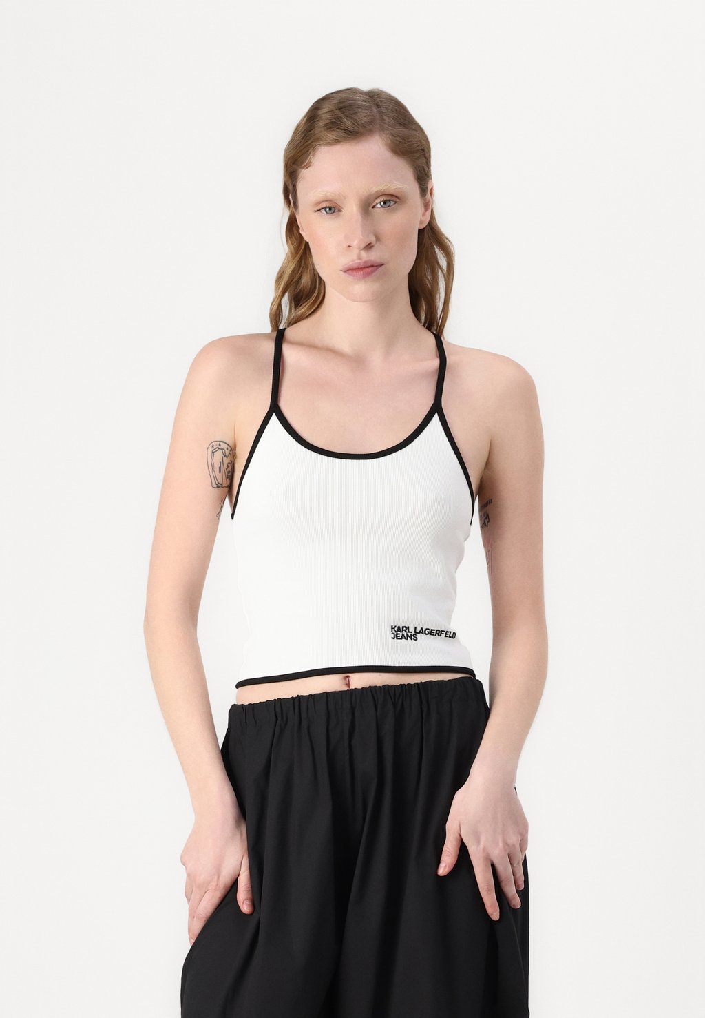 

Топ CONTRAST BINDING TANK Karl Lagerfeld Jeans, белый
