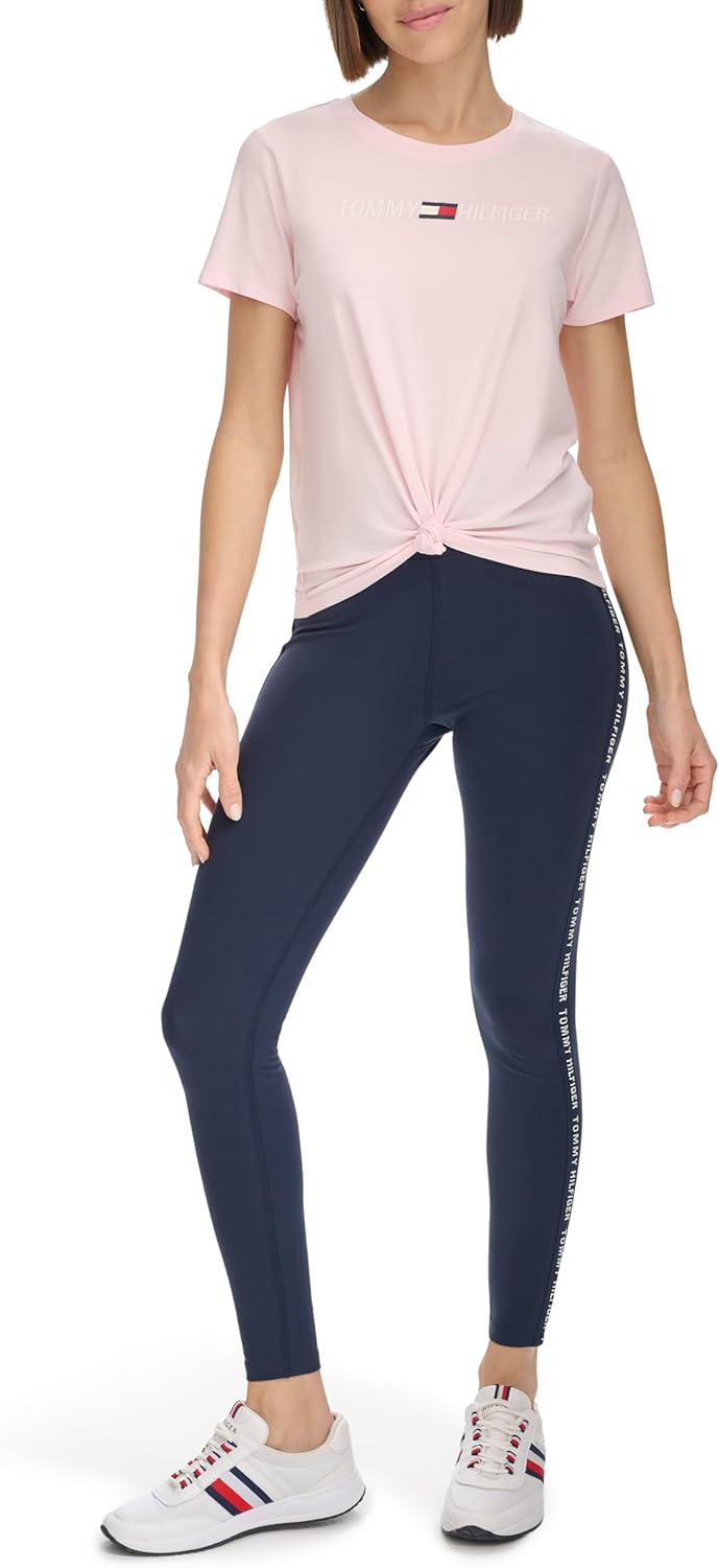 

Женская футболка с графическим логотипом Tommy Hilfiger, Powder Pink, Синий, Женская футболка с графическим логотипом Tommy Hilfiger, Powder Pink