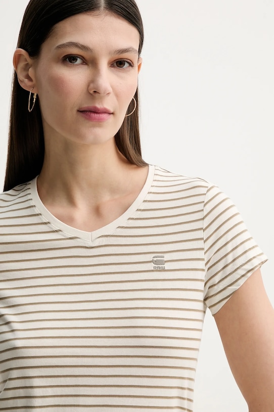 

Футболка stripe eyben slim vt 2.0 из хлопка G-Star, бежевый