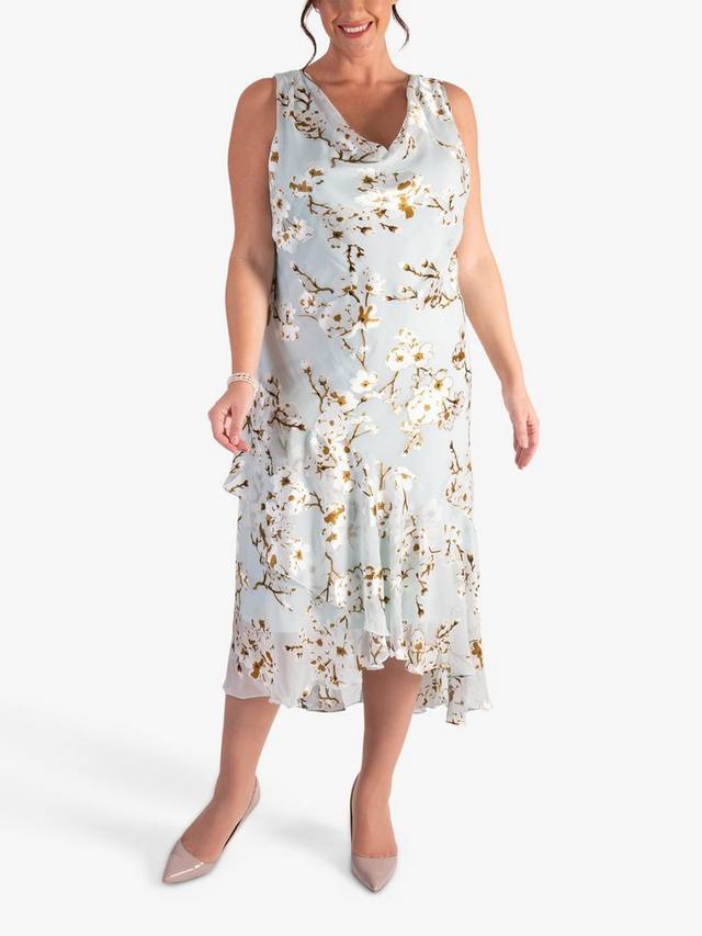 

Атласное платье миди без рукавов с выгоранием chesca, цвет Aqua