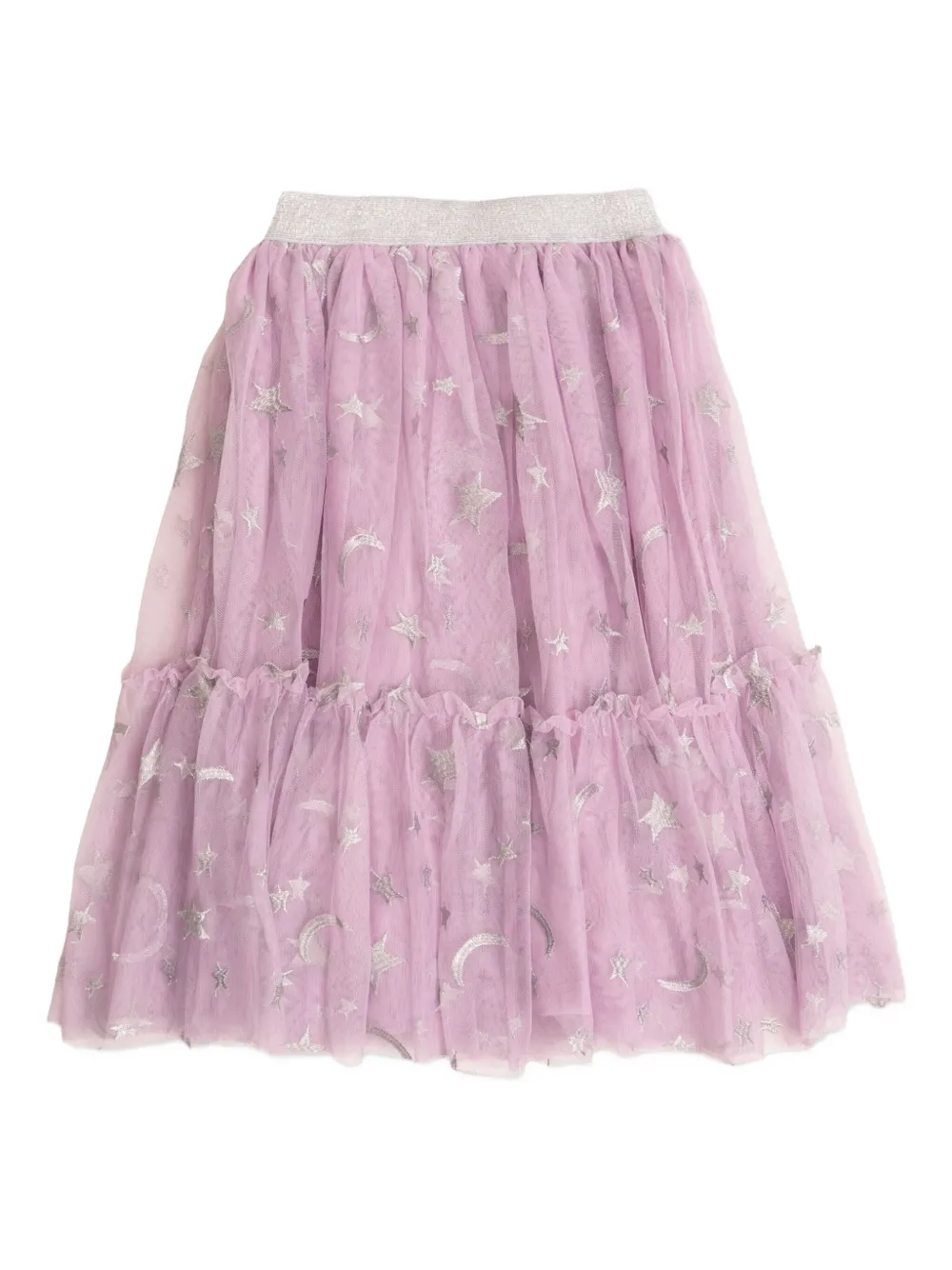 

Юбка из тюля с воланами и принтом в виде звезд Stella McCartney Kids, розовый