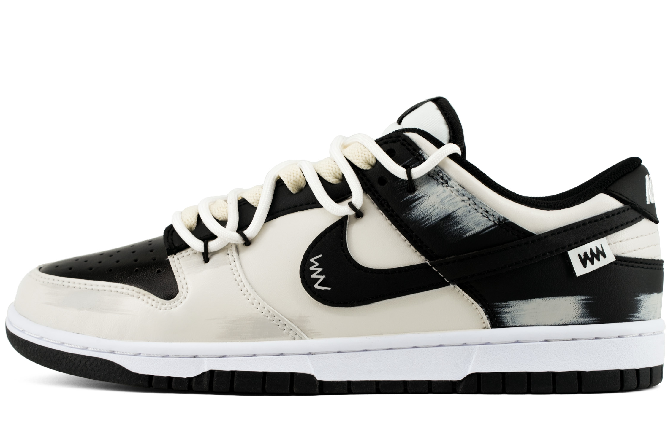 

Nike Кроссовки для скейтбординга Dunk Retro'Black, износостойкие, увеличивающие рост, низкие, мужские, бежево-черные