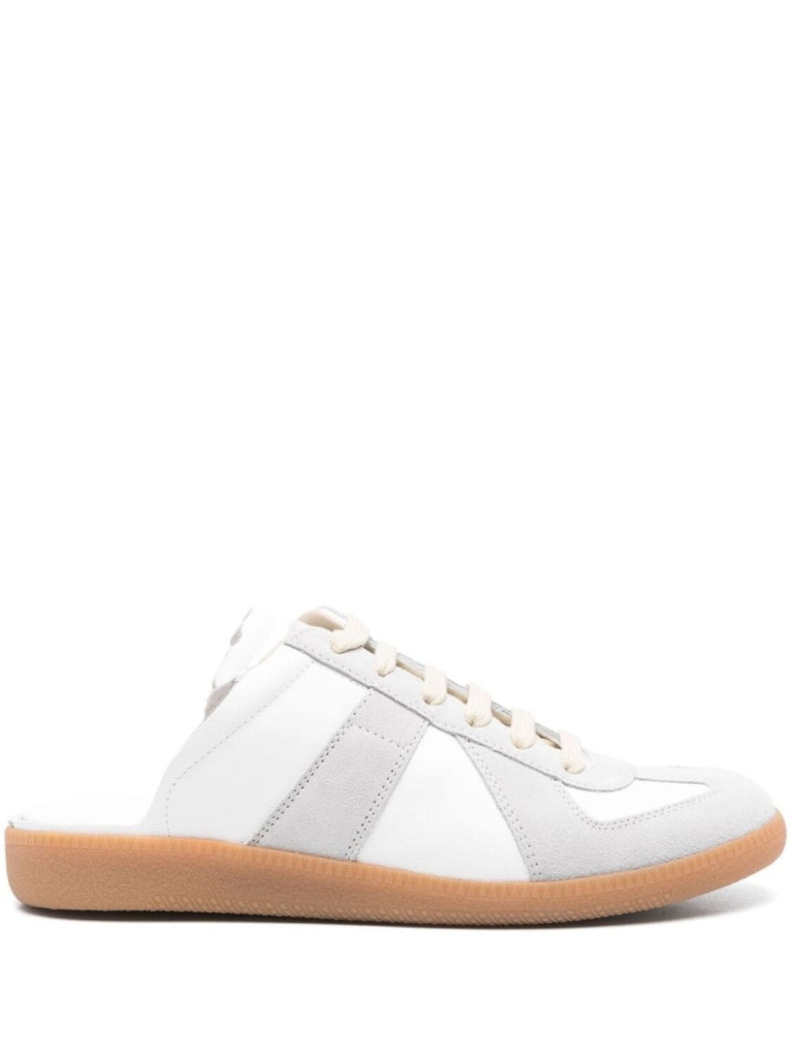 

Maison Margiela слиперы со вставками и шнуровкой, белый