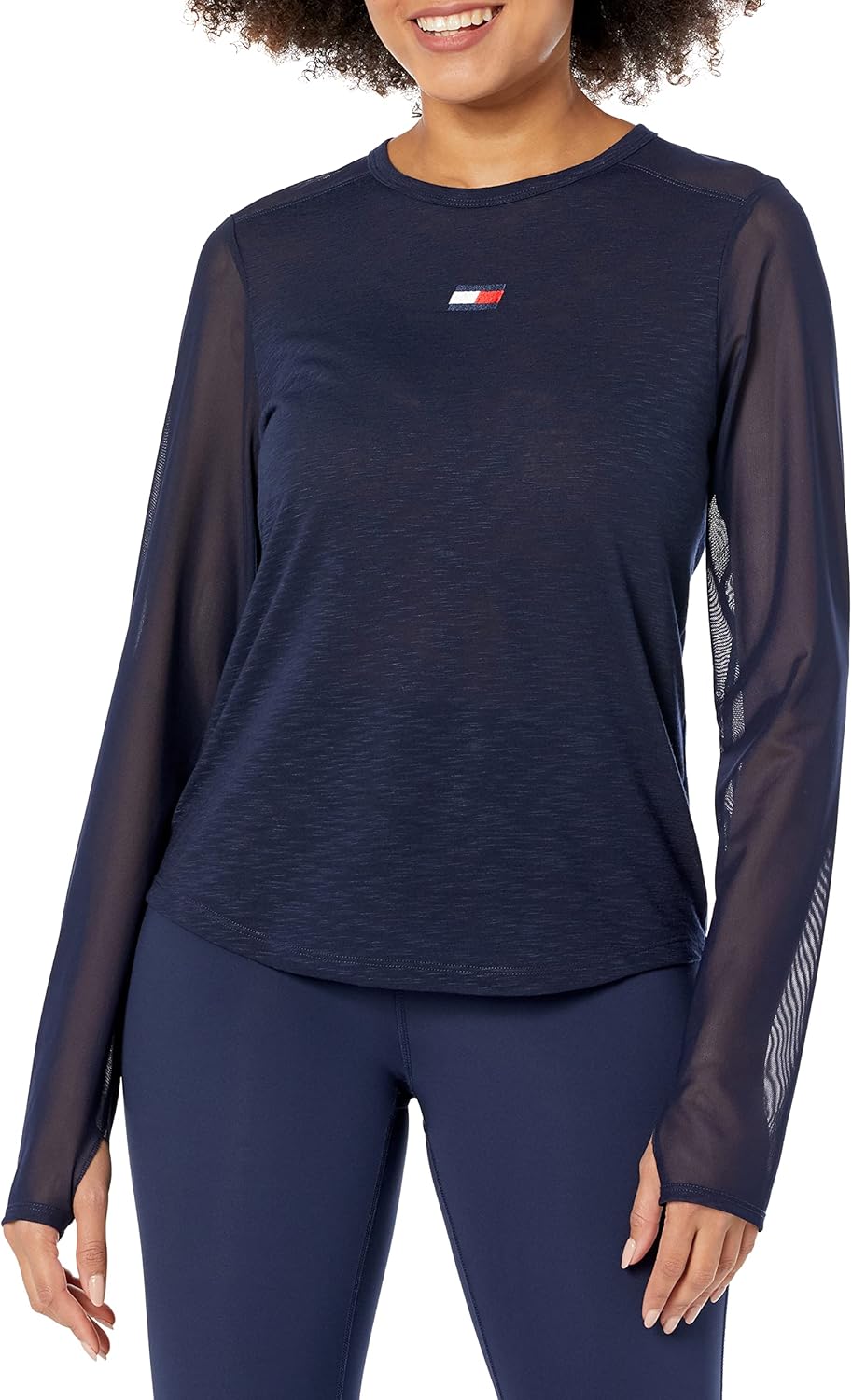 

Женская сетчатая футболка Tommy Hilfiger с конвертом на спине, Navy