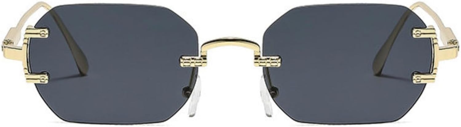 

Солнцезащитные очки Willochra в винтажном шестиугольном стиле для женщин и мужчин, модные, без оправы, с геометрическим металлическим оправом, черные, с защитой от УФ-излучения UV400, C2