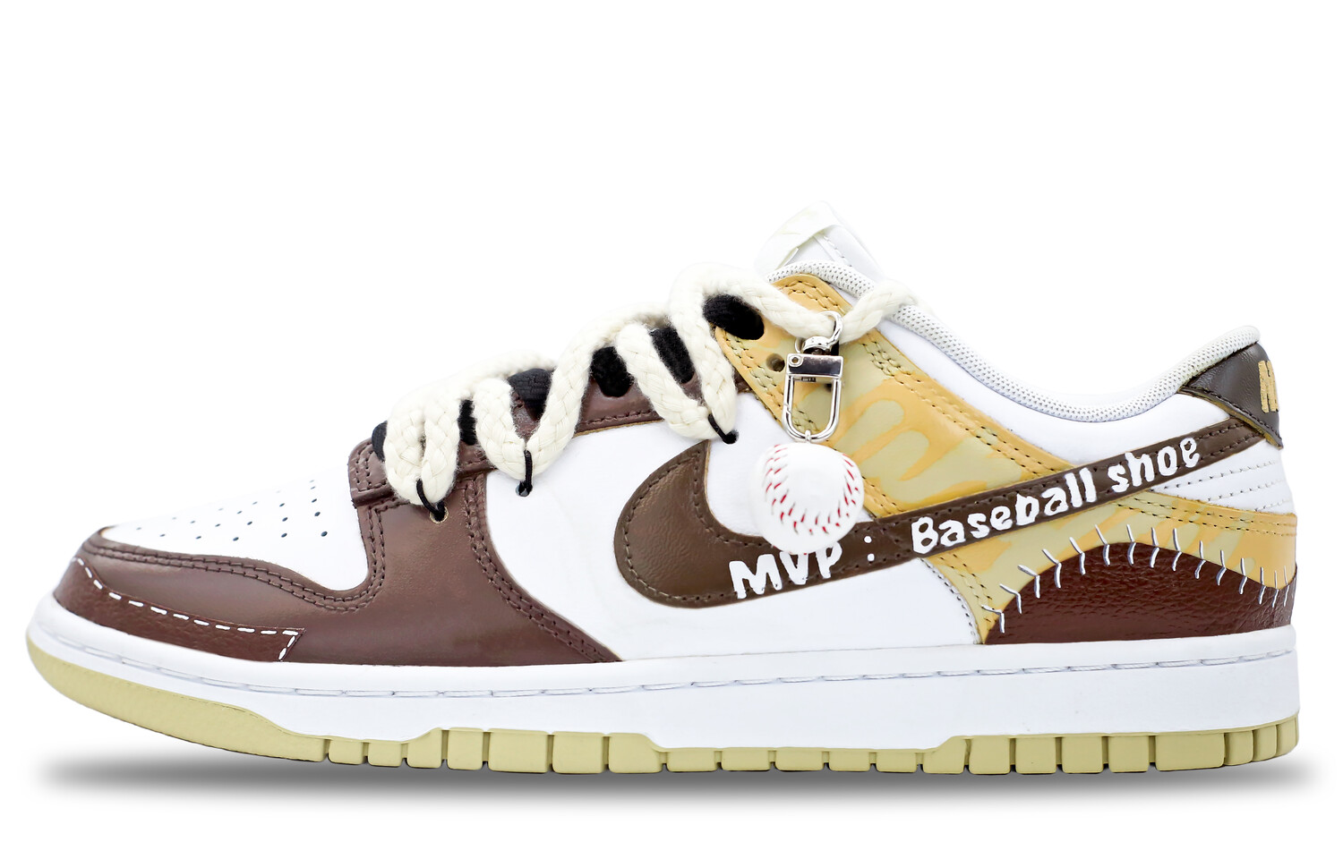 

Кроссовки Nike Dunk Skateboarding Shoes Unisex Low-top White/yellow, коричневый