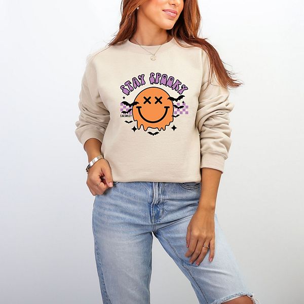 

SWSmiley stay spooky smiley bats - женский графический свитшот Simply Sage Market, Dust