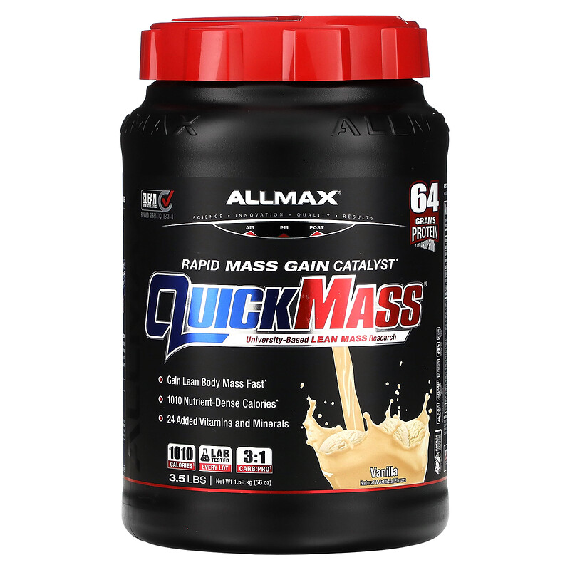 

ALLMAX, Quick Mass, катализатор для быстрого набора массы, ваниль, 1,59 кг (3,5 фунта)