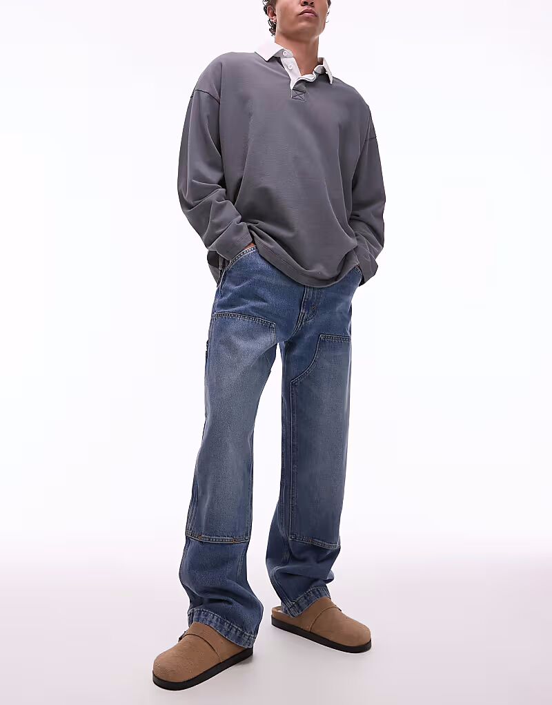 

Levi's Workwear capsule 568 свободные прямые джинсы с двойным коленом, цвет средневыбеленный