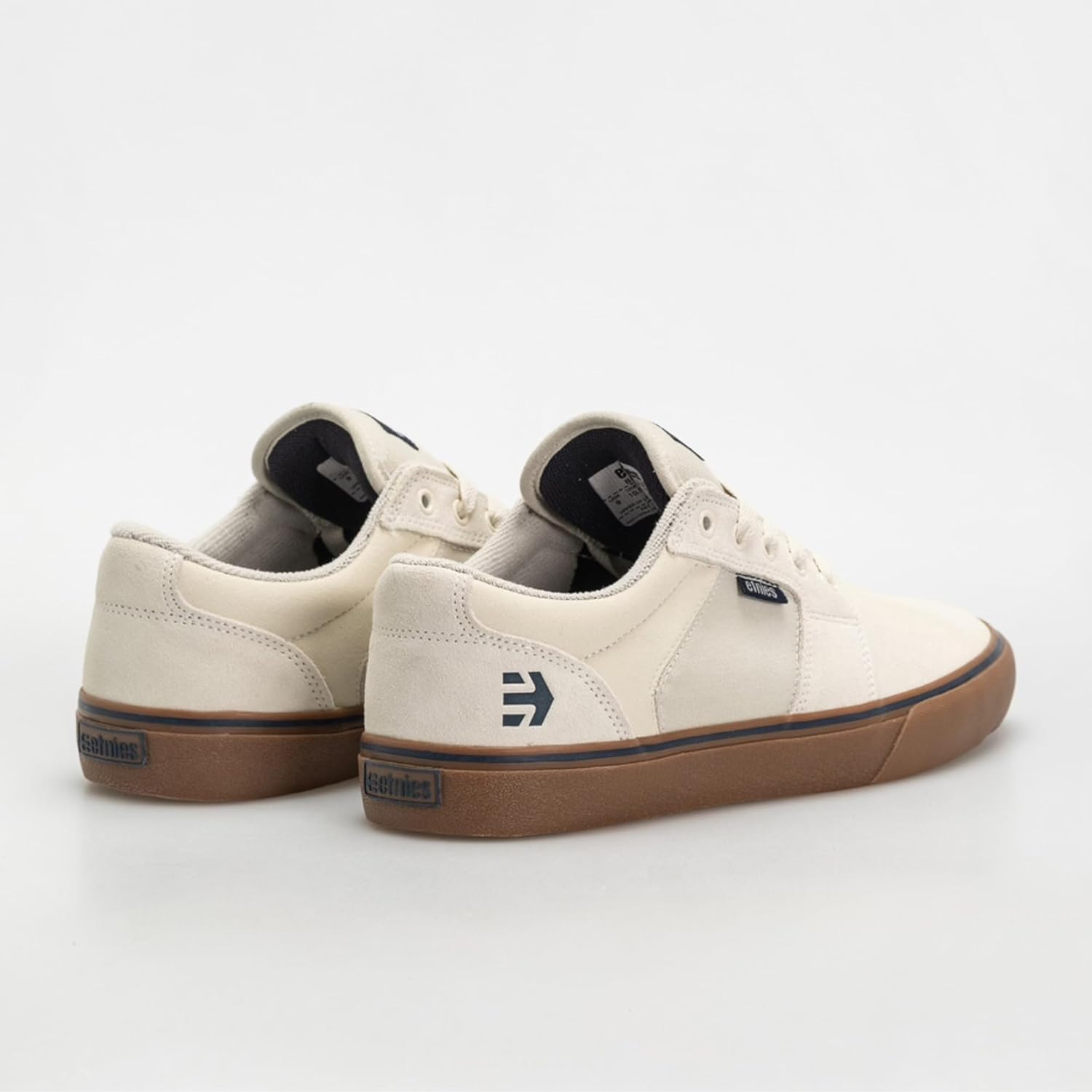Кроссовки Etnies Barge LS - Классический скейтбордистский стиль, узкий вулканизированный силуэт, массивный бронированный воротник, усиленная вулканизация, амортизация, кроссовки на каждый день, белый/синий/темно-синий — фото 4