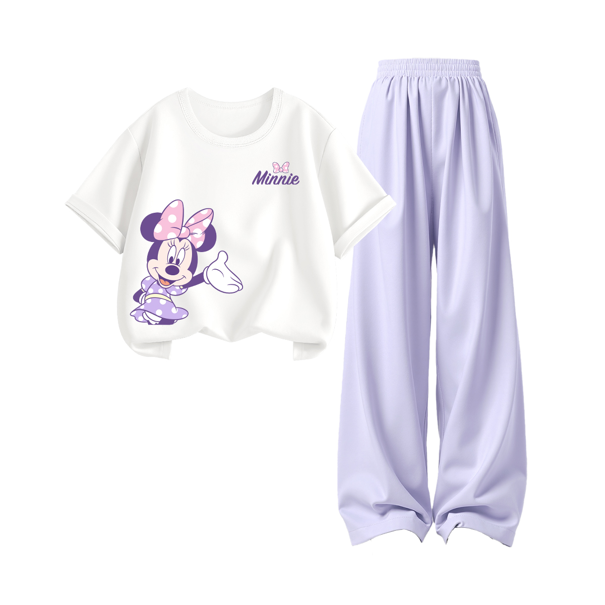 

Детский парный набор для детей Disney, welcome to k белый+solid color dream фиолетовый