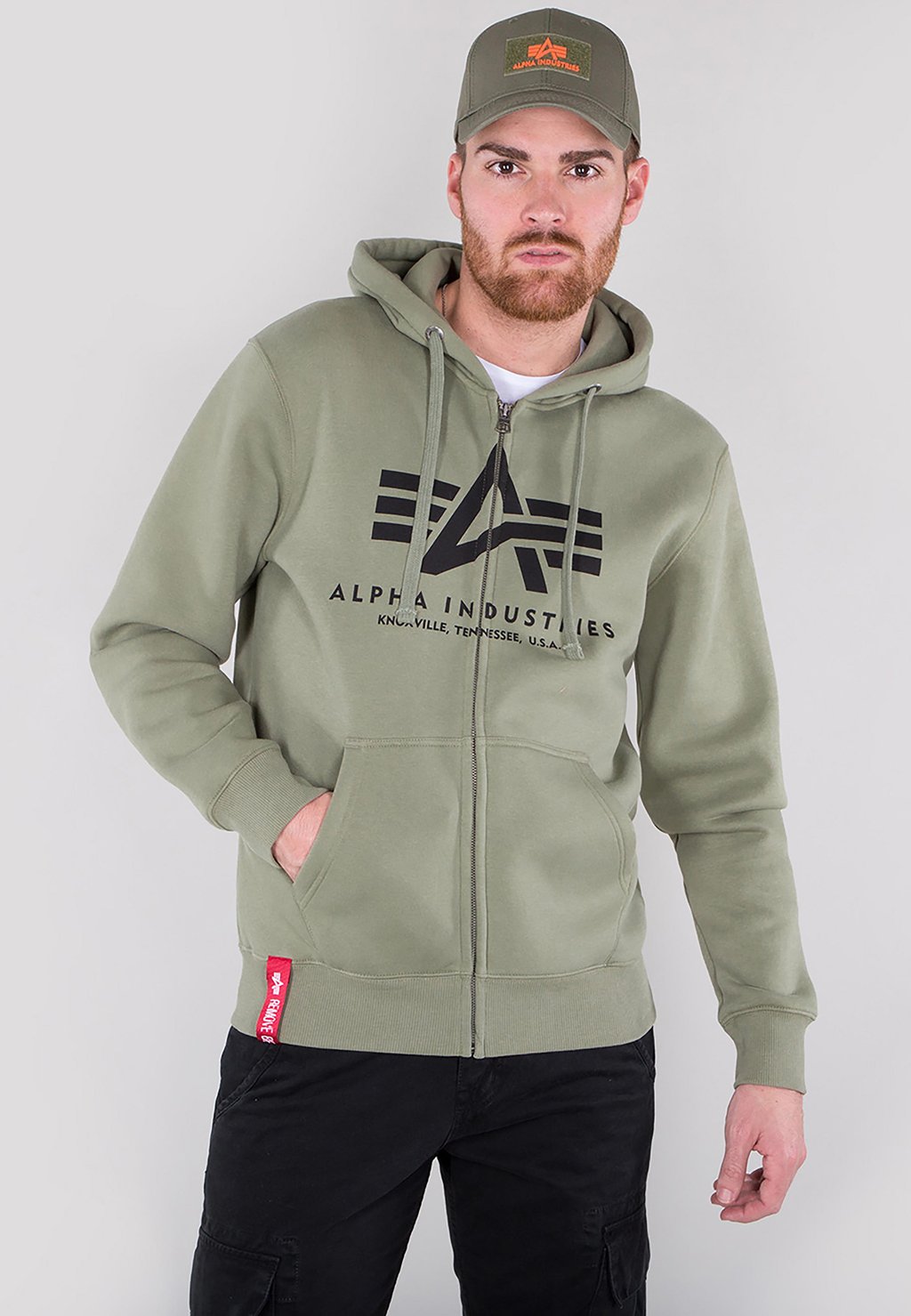 

Толстовка на молнии Alpha Industries, оливковый
